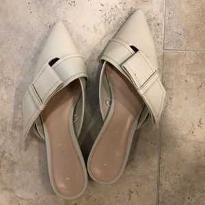Zara pointed toe mules with bow